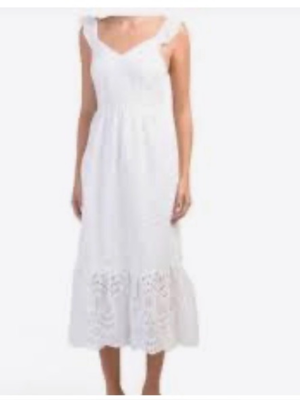 Sincerely Jules White Cotton Eyelet Maxi Sundress size small NWT